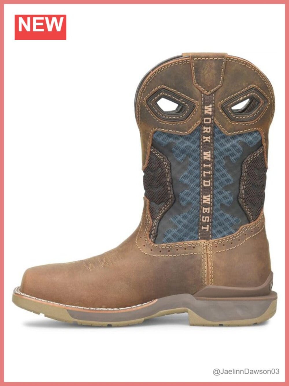 Leather Composite Toe Waterproof Work Boots Roper Style - Picture 3 of 6